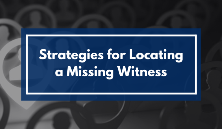 ASG Investigations can help when it comes to locating a missing witness